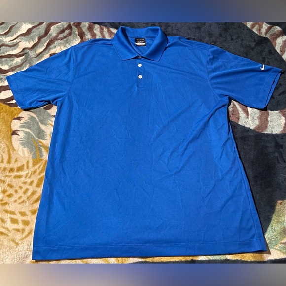 Nike Golf Dri-Fit Polo Shirt Blue - US Bank Embroidered- Mens Size Large - Picture 1 of 7